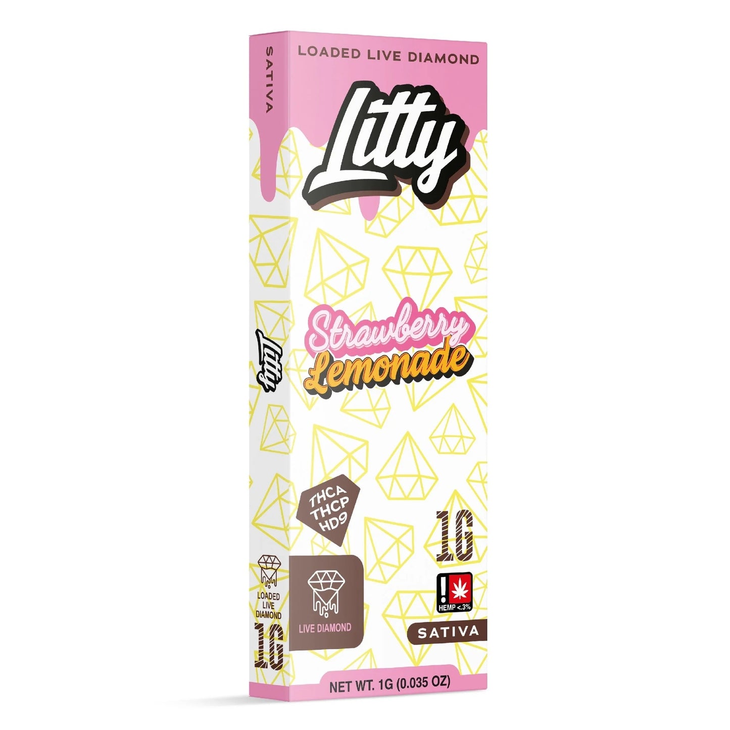 Litty Loaded Live Diamond THC-A + THC-P Device - 1000mg Strawberry Lemonade (S) / 1 Pack