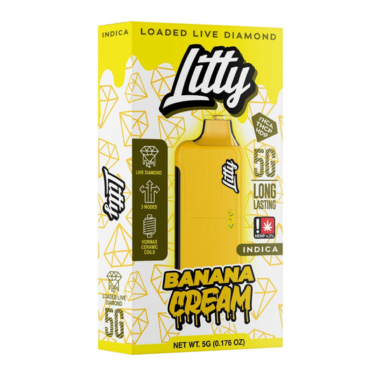 Litty THC-A Liquid Diamond Vaporizer - 5000mg Banana Cream (I)