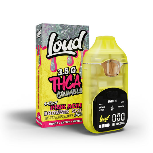 Loud THC-A Crumble Device - 3500mg Pink Acai / Brownie Scout