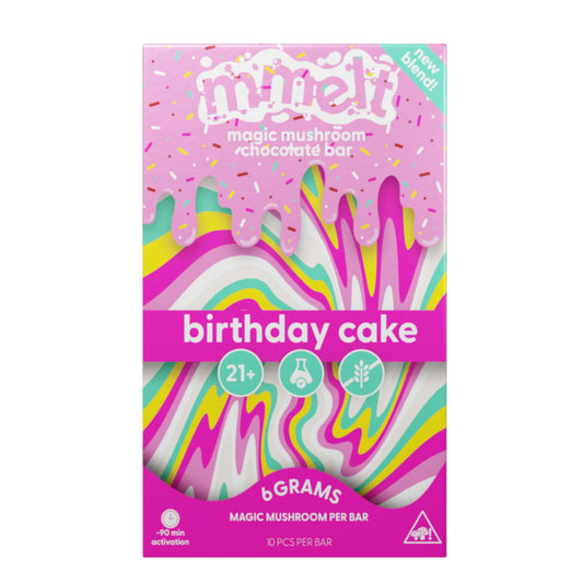 Mmelt Magic Mushroom Birthday Cake Chocolate Bar