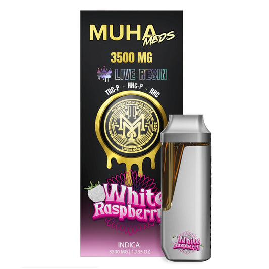 Muha Meds Live Resin HHC + THC-P Vaporizer - 3500mg White Raspberry (I)