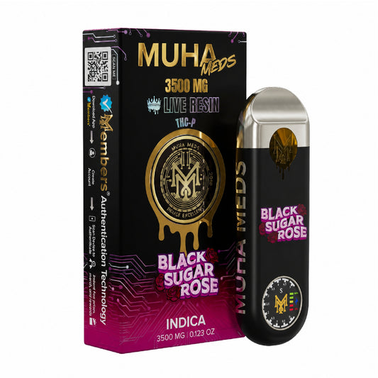 Muha Meds Live Resin THC-P New Gen 3 Device - 3500mg Black Sugar Rose (I) / 1 Pack