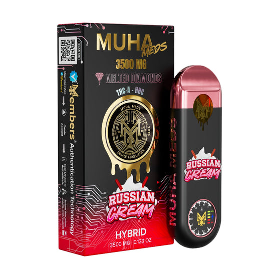 Muha Meds Melted Diamonds THC-A + HHC New Gen 3 Vaporizer - 3500mg Russia Cream (H)