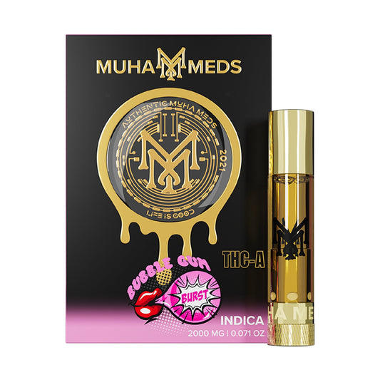 Muha Meds THC-A Cartridge - 2000mg Bubble Gum Burst (I)