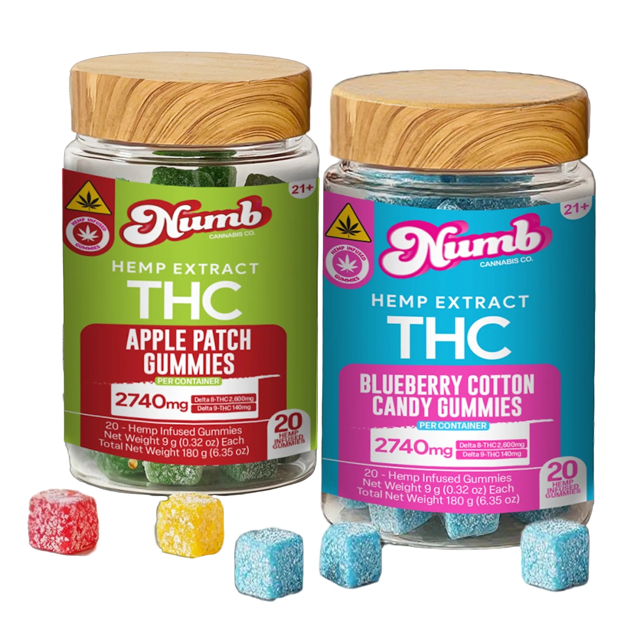 Numb Delta 8 + Delta 9 THC Gummies - 2740mg (20ct) - Everything 420