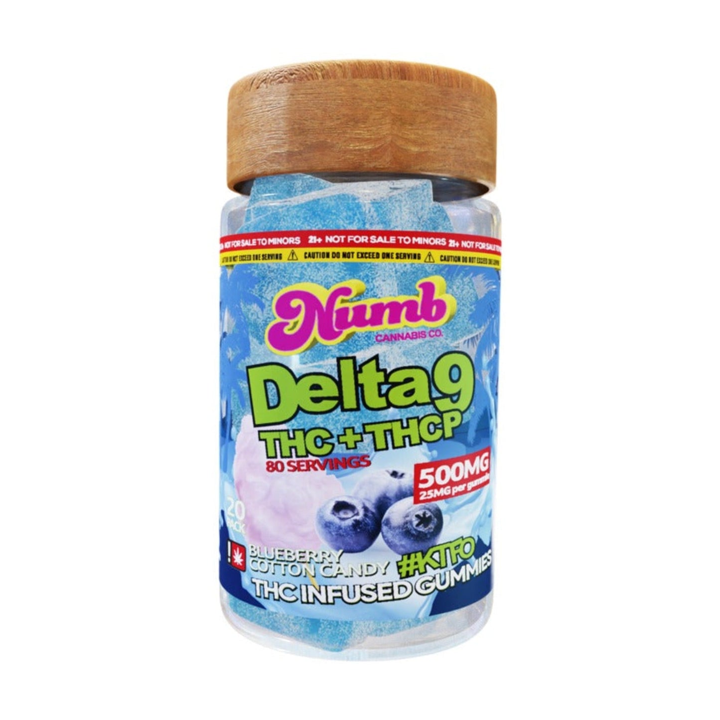 Numb Delta 9 Blueberry Cotton Candy Gummies - 500mg
