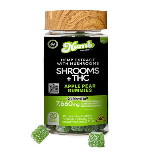 Numb Shroom + THC Blend Gummies - 7660mg Apple Pear