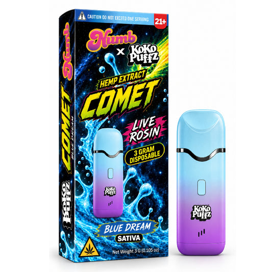 Numb x Koko Puffz Live Rosin Infused Device - 3000mg Blue Dream