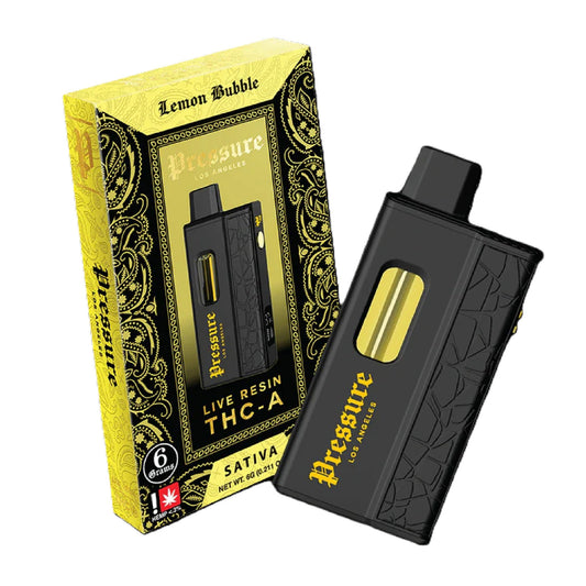Pressure Live Resin THC-A Vaporizer - 6000mg Lemon Bubble (S)