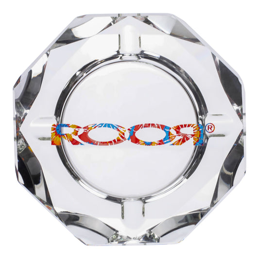 ROOR Crystal Cut Glass Ashtray Tie Dye