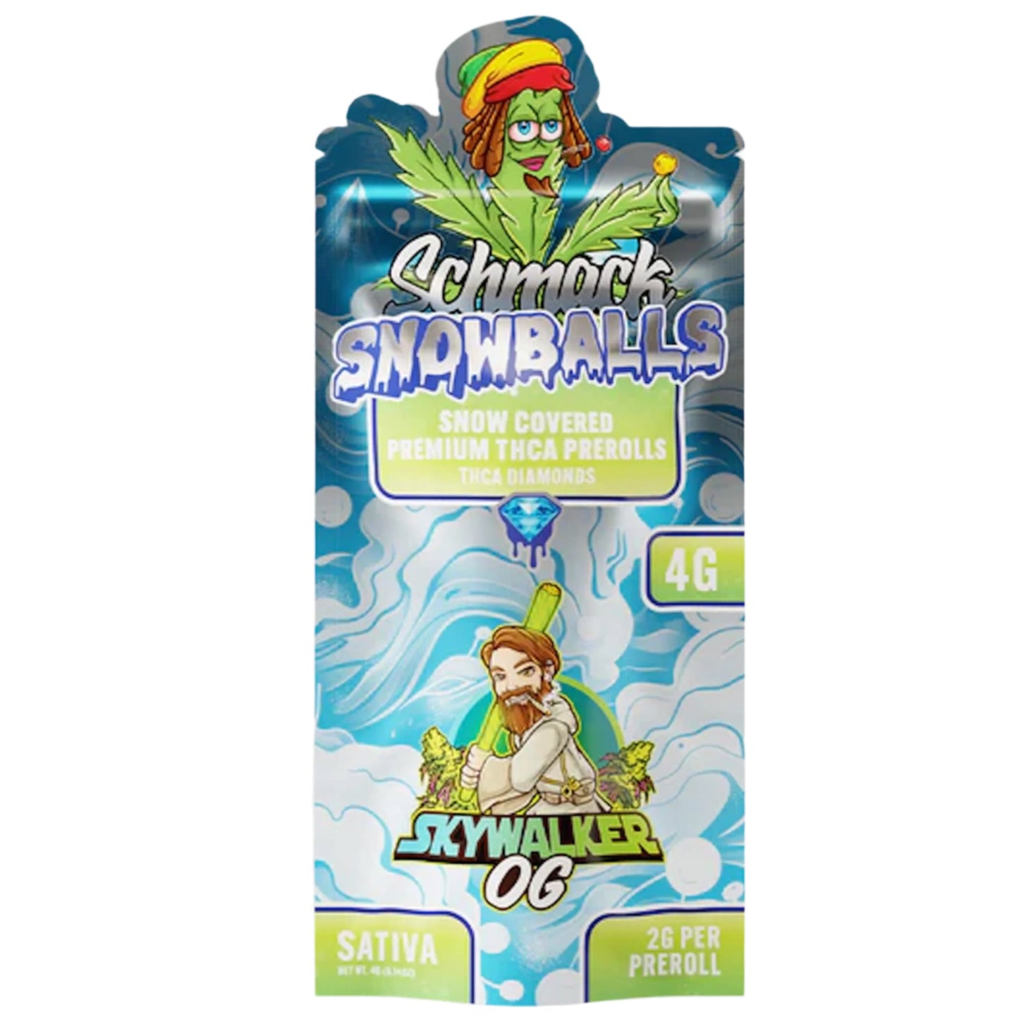 Schmack Snowballs THC-A Pre-Rolls - 2ct (4g) Skywalker OG (S)