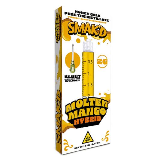 Smakd Honey Gold THC Pure Distillate Syringes + Blunt Tip - 2000mg Molten Mango (H)
