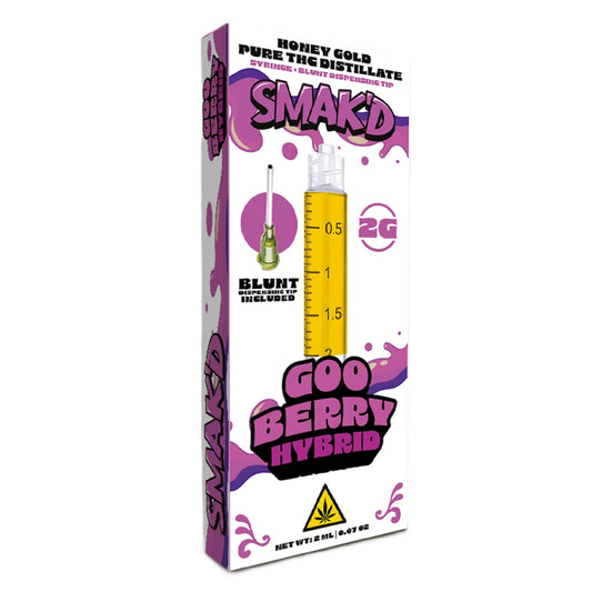 Smakd Honey Gold THC Pure Distillate Syringes + Blunt Tip - 2000mg Goo Berry (H)