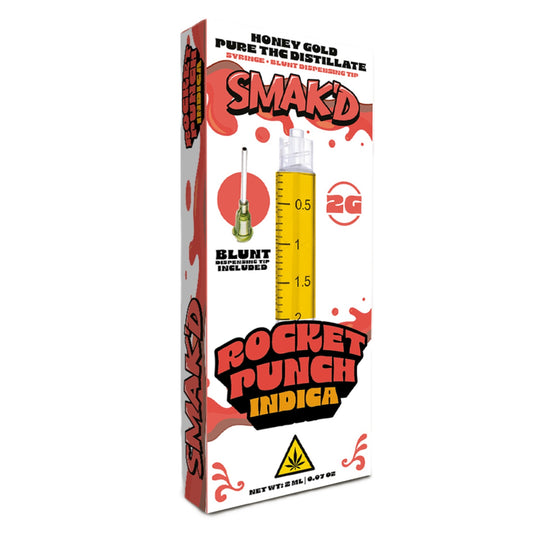 Smakd Honey Gold THC Pure Distillate Syringes + Blunt Tip - 2000mg Rocket Punch (I)