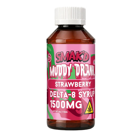 Smakd Muddy Drank Delta 8 Syrup - 4oz Strawberry (1500mg)