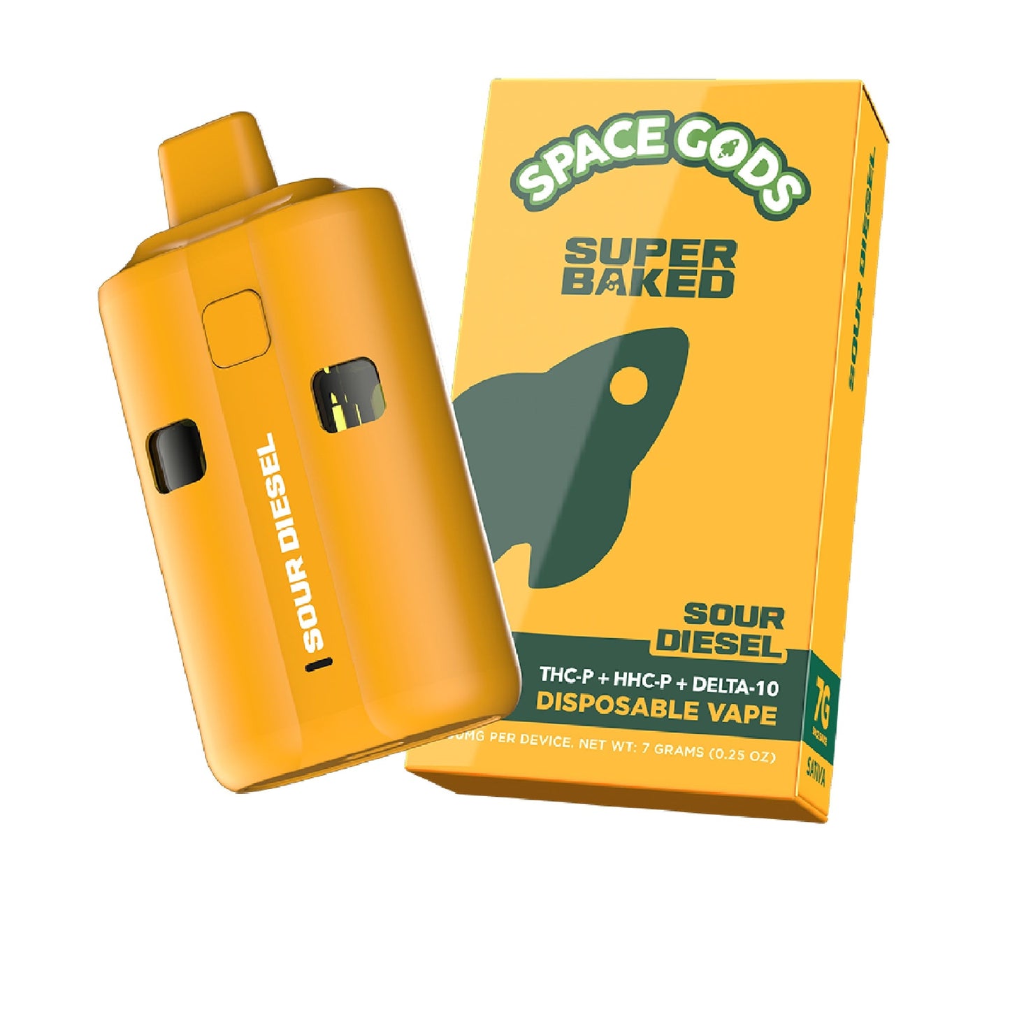 Space Gods Super Baked THC-P Vaporizer - 7000mg Sour Diesel