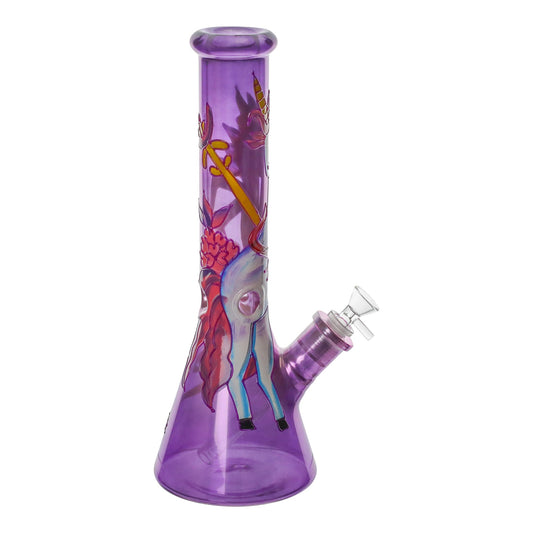 The Glowing Graphic Beaker Bong - 14in