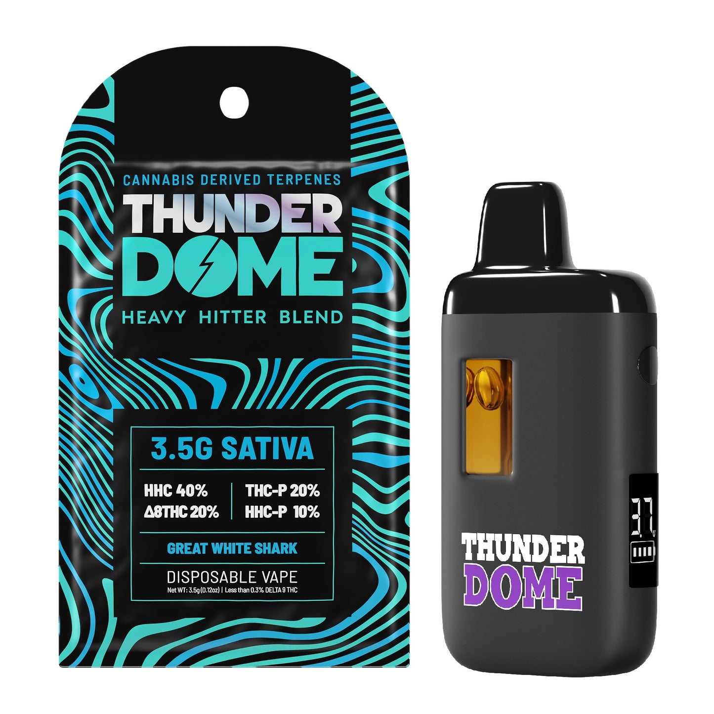 Thunder Dome Heavy Hitter P Blend Vaporizer - 3500mg Great White Shark (S)