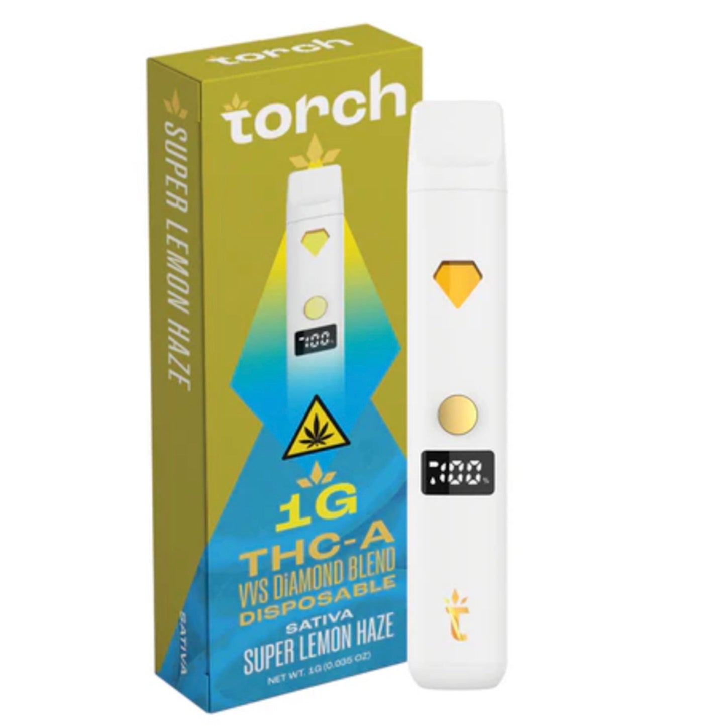 Torch VVs THC-A Diamond Vaporizer - 1000mg Super Lemon Haze (S)