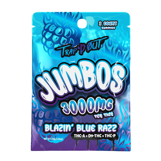 Trap'd Out Jumbo Gummies - 3000mg (2ct) Blazin Blue Razz
