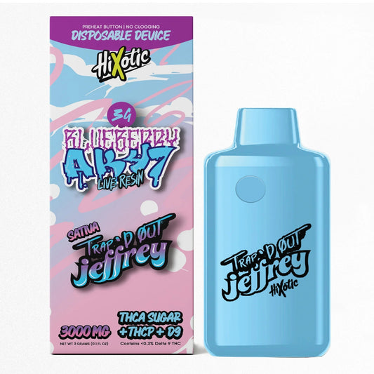 Trapd Out Jeffrey THC-A Sugar Blend Device - 3000mg Blueberry AK-47 (S) / 1 Pack