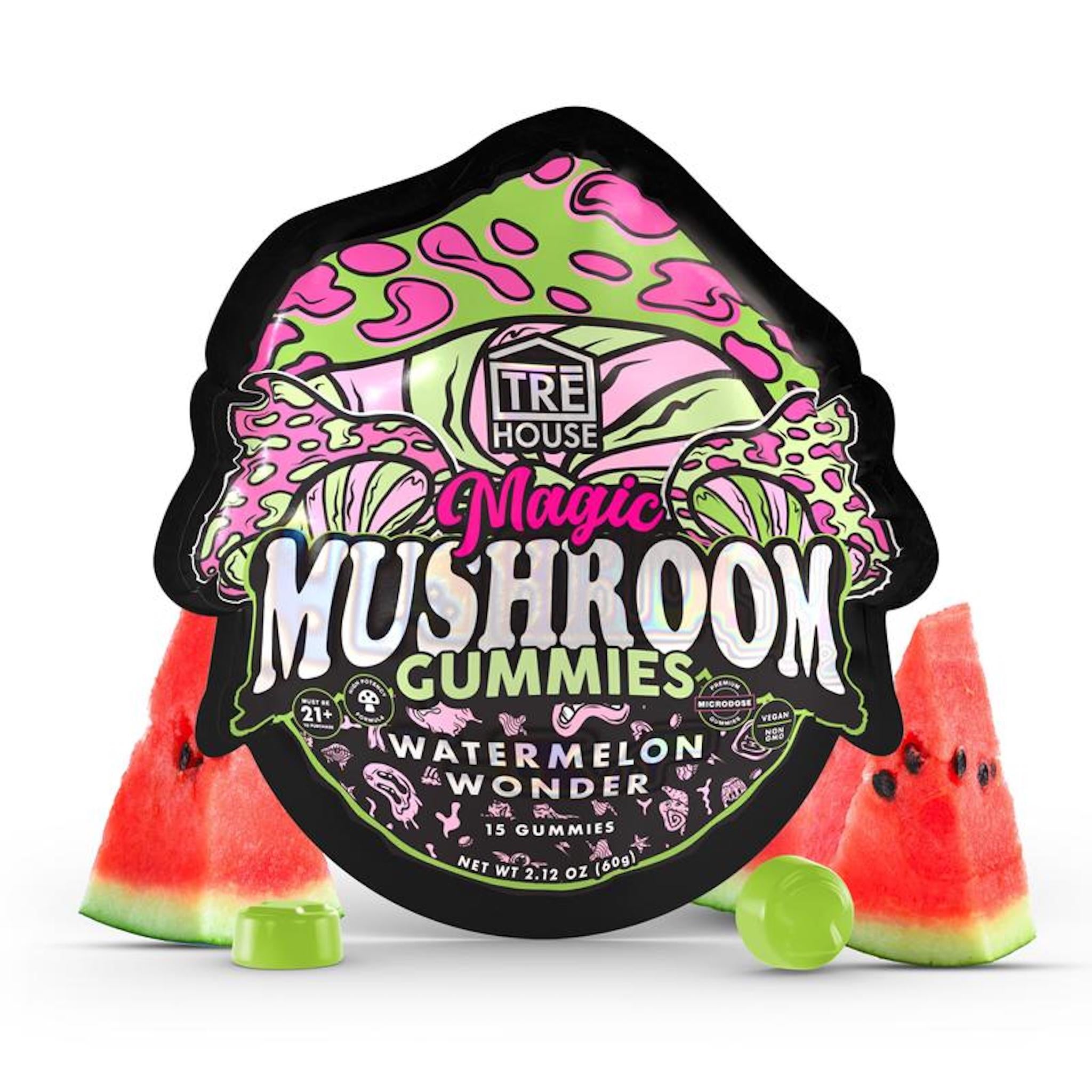 Tre House Magic Mushroom Watermelon Wonder Gummies Everything 420