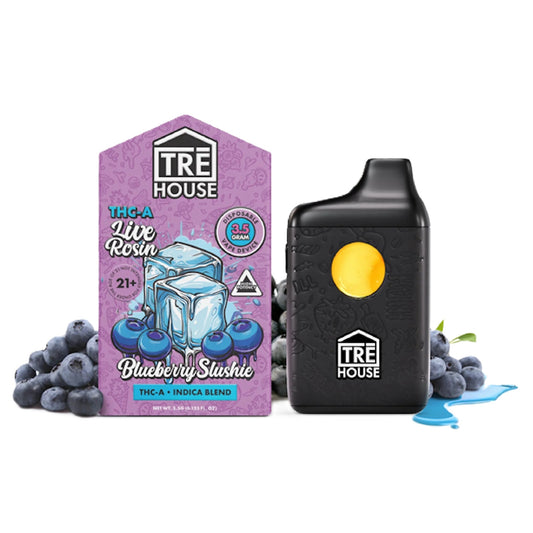 Tre House THC-A Live Rosin Unit - 3500mg Blueberry Slushie (I) / 1 Pack