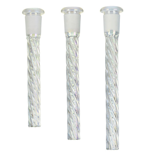 Twisted Iridescent Downstem 4" / Silver