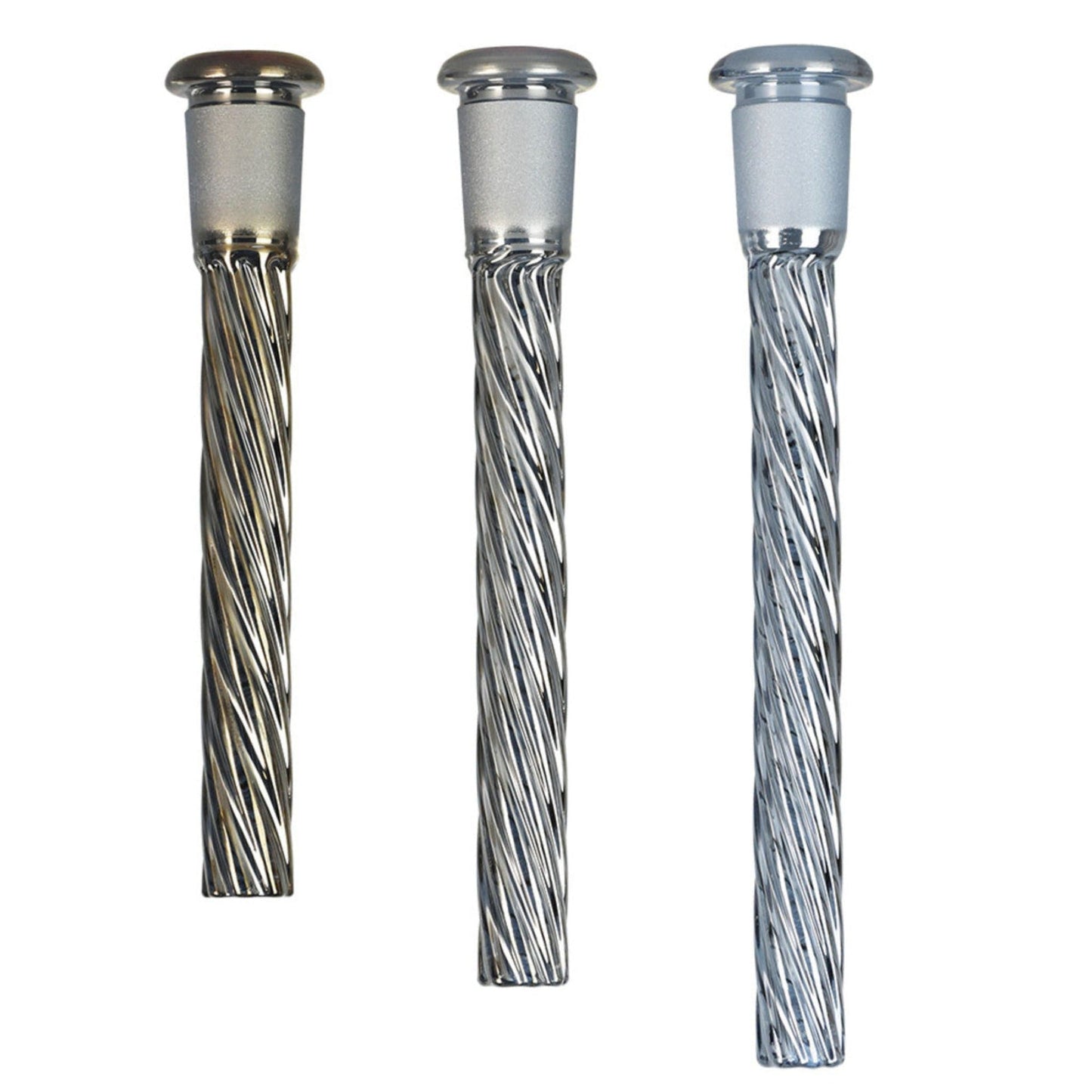 Twisted Iridescent Downstem 4" / Grey