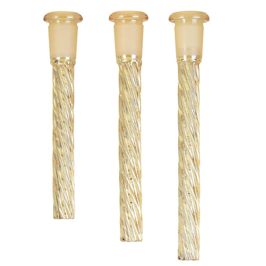 Twisted Iridescent Downstem 4" / Gold