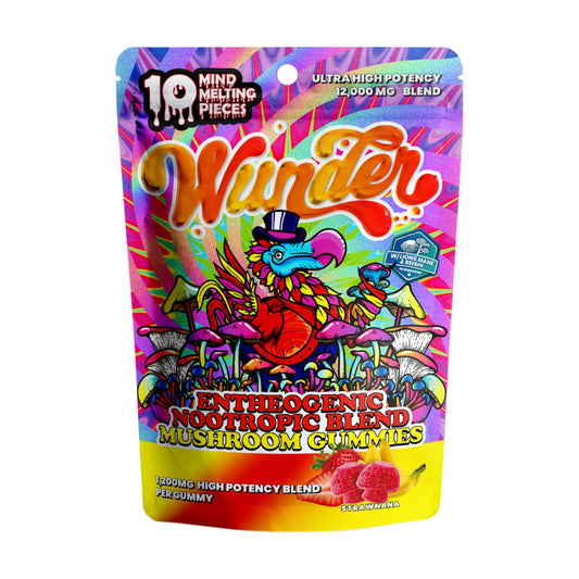 Wunder Ultra High Potency Entheogenic Mushroom Gummies - 12000mg Strawnana