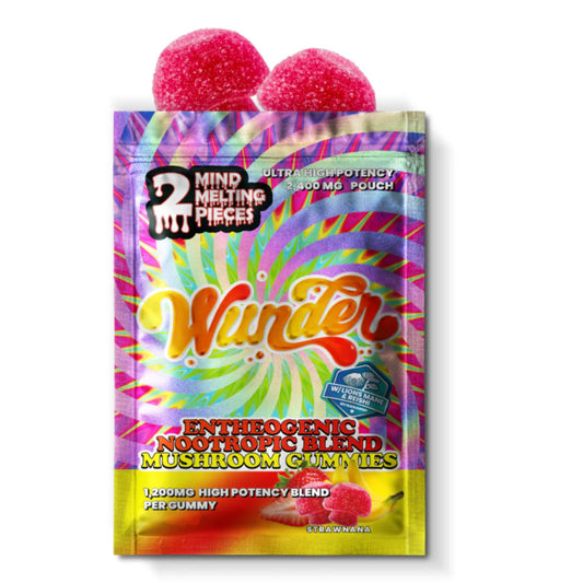 Wunder Ultra High Potency Entheogenic Mushroom Gummies - 2400mg Strawnana