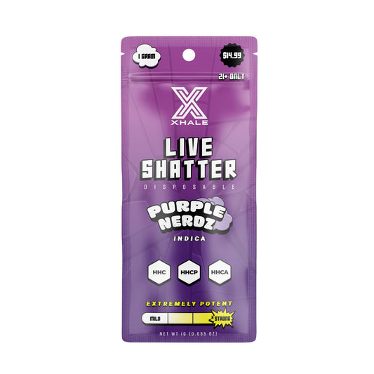 Xhale Live Shatter HHC Vaporizer - 1000mg Purple Nerdz