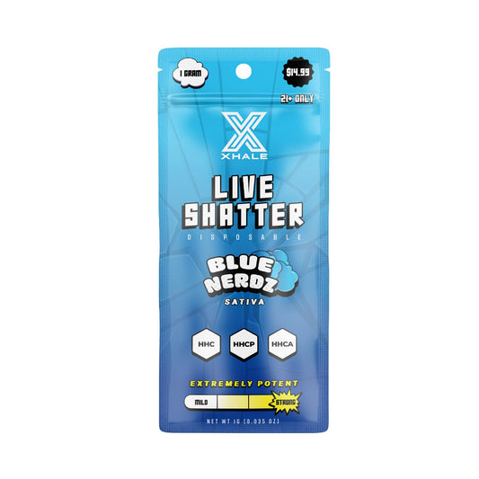 Xhale Live Shatter HHC Vaporizer - 1000mg Blue Nerdz