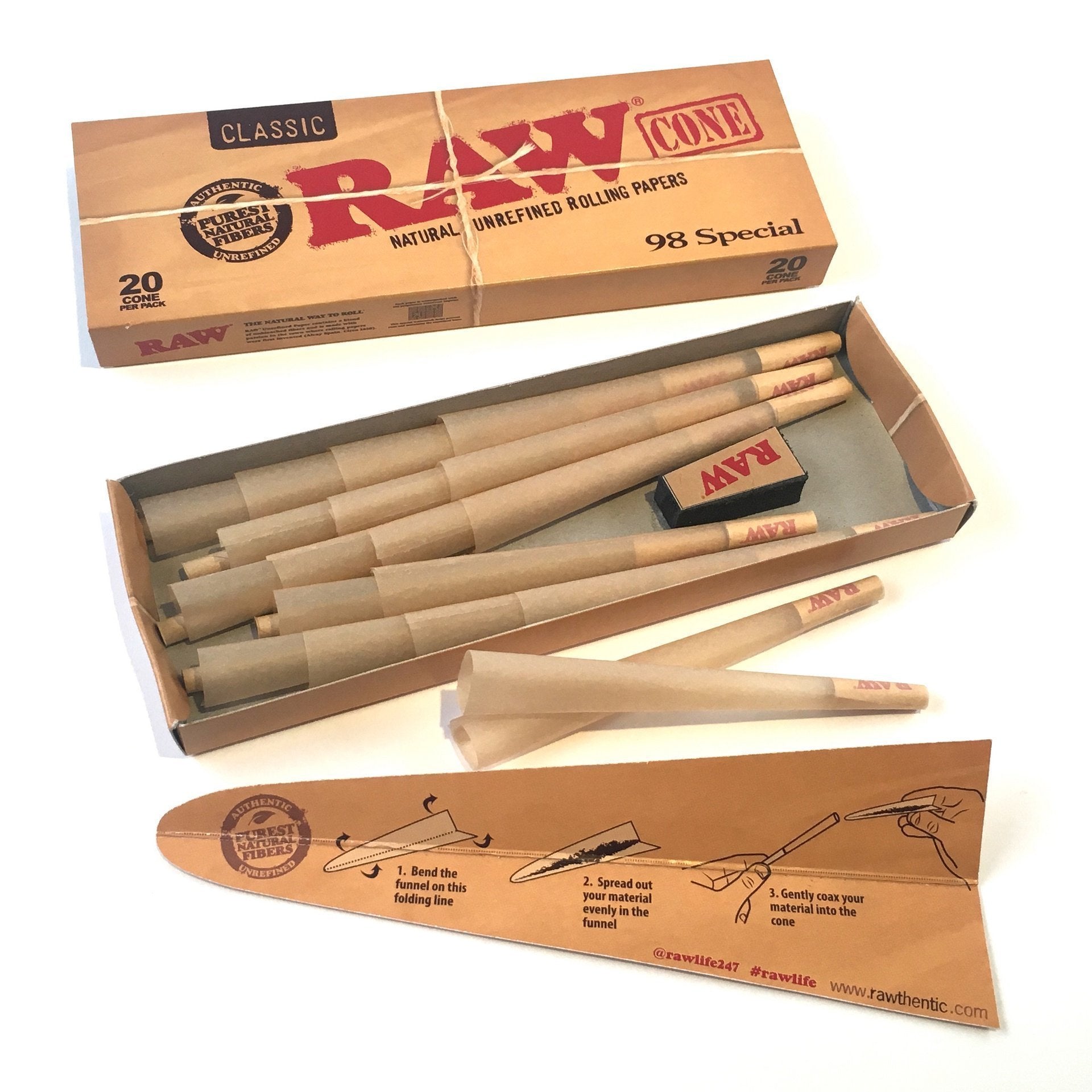 RAW cone classic 98 special Size Cone(100PK)+philadelphia smell proof tube
