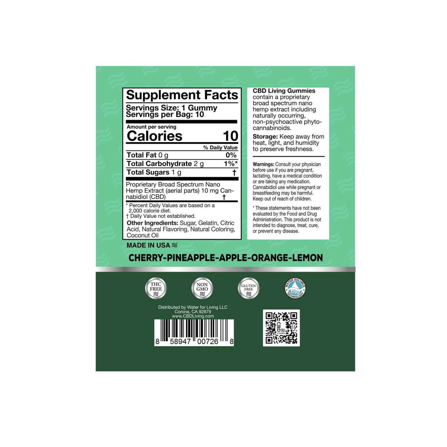 CBD Living Sour Assorted Gummies - 10 mg 10mg