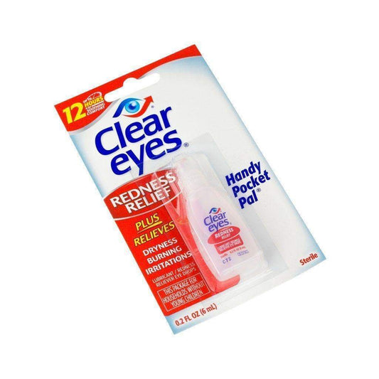 Clear Eyes Eye drops to bring relief to minor eye irritation and dryness with eye design easy-to-use shape