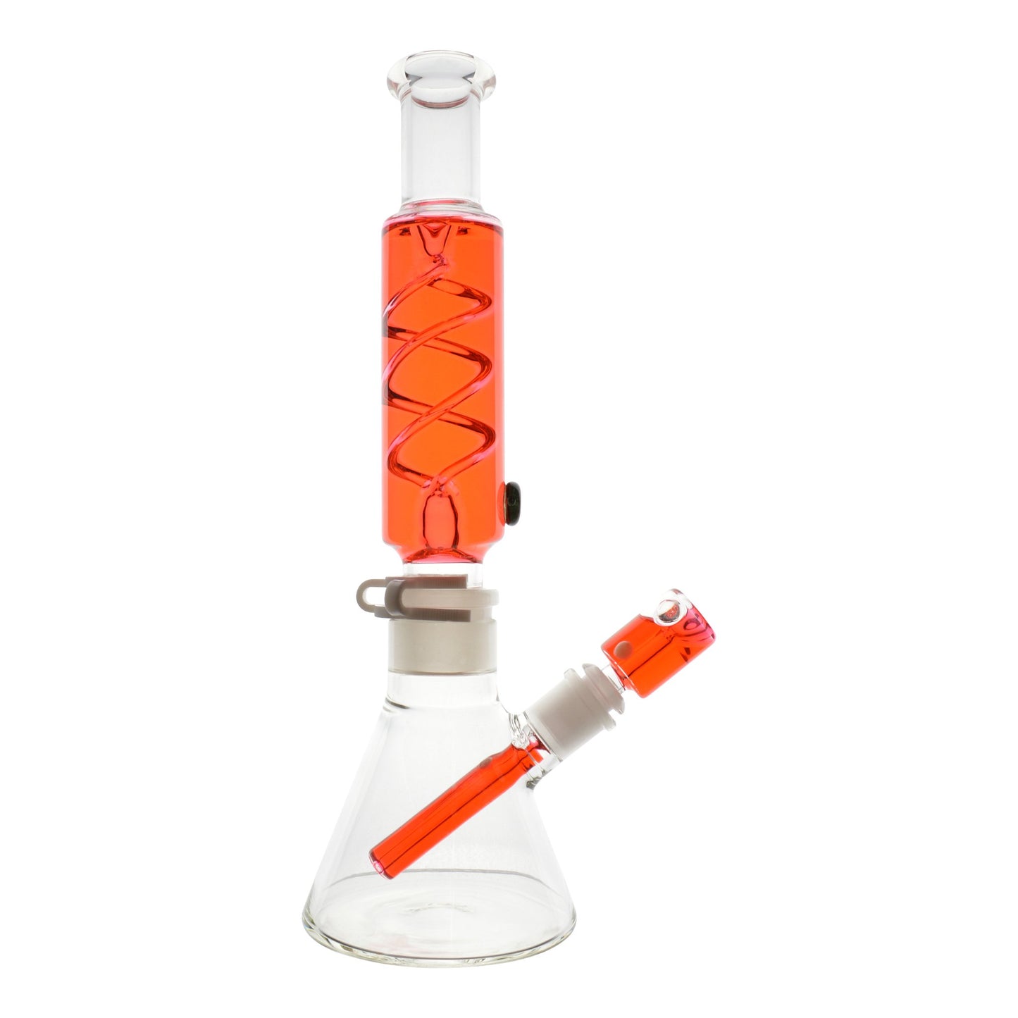 Colored Coil Chiller Beaker Bong - 14in Red