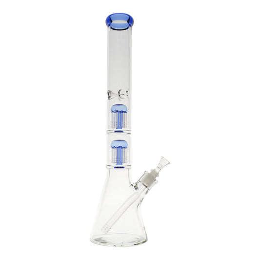 Double Colored Tree Perc Beaker - 18in Blue