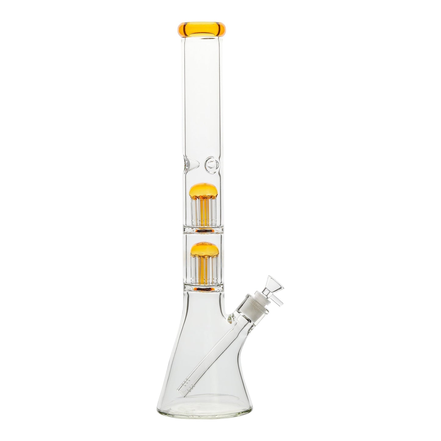 Double Colored Tree Perc Beaker - 18in Yellow