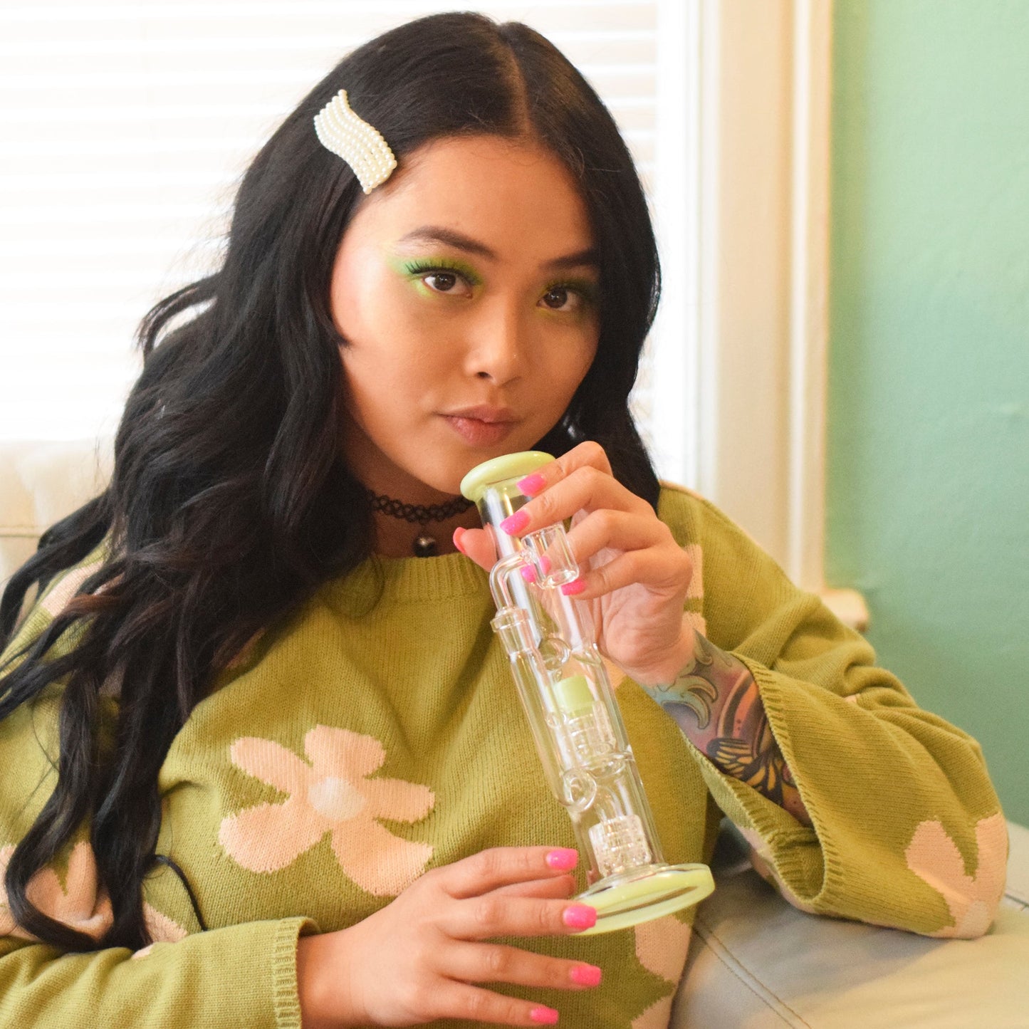 Double Trouble Perc Bong - 10in