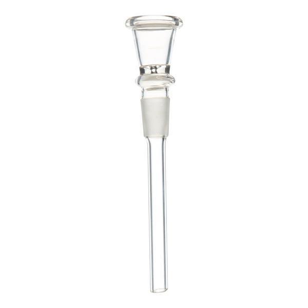 Full shot of glass bong bowl bong part bowl on top with joint and downstem