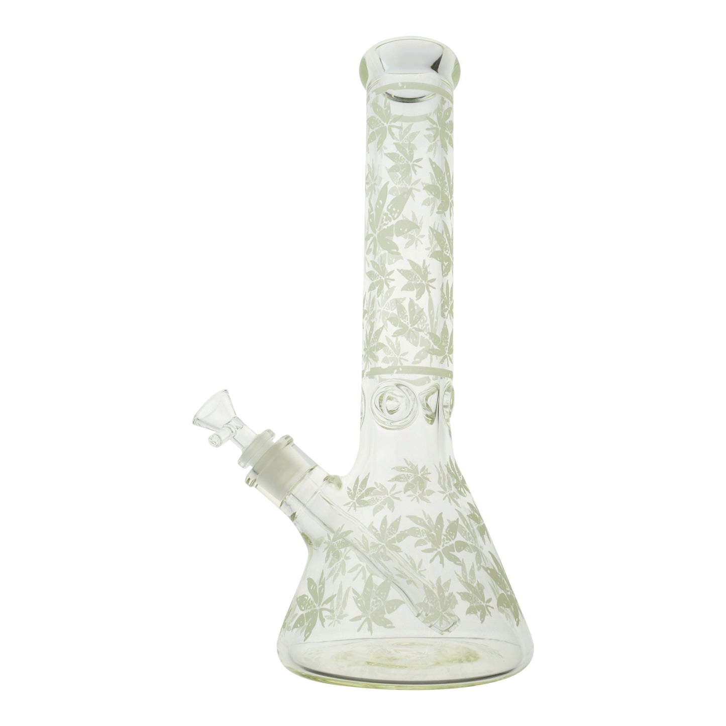 Glow In The Dark Leaf Beaker Bong - 13in