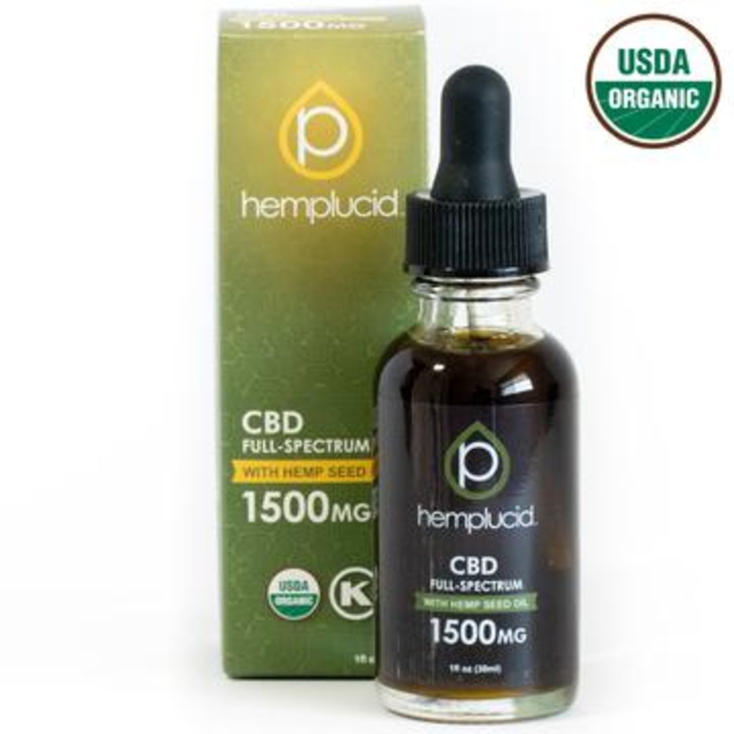 Hemplucid USDA Organic Full Spectrum CBD Oil - Hemp 1500mg