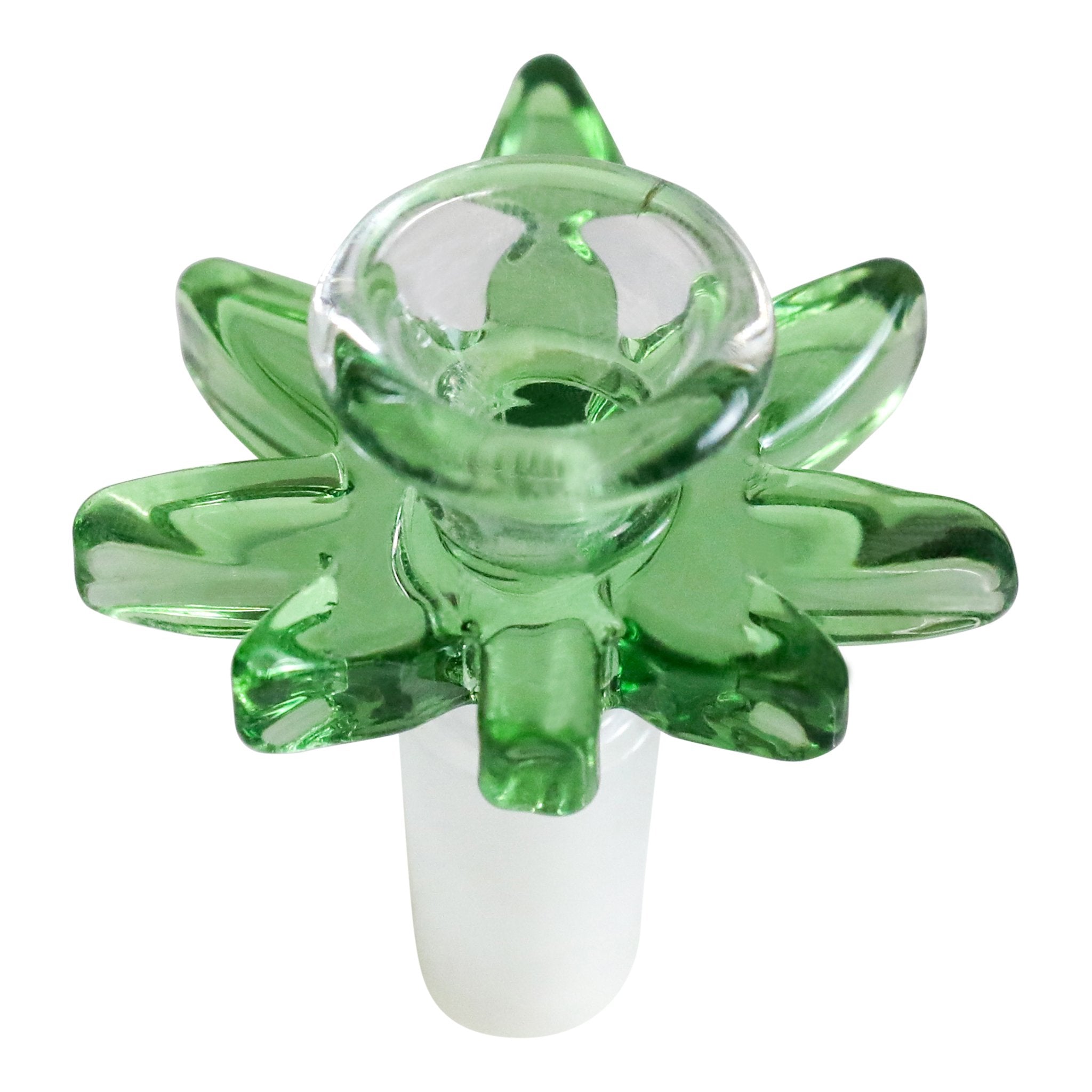 Wholesale Green Hemp Leaf Bong Glass Bowl 18mm