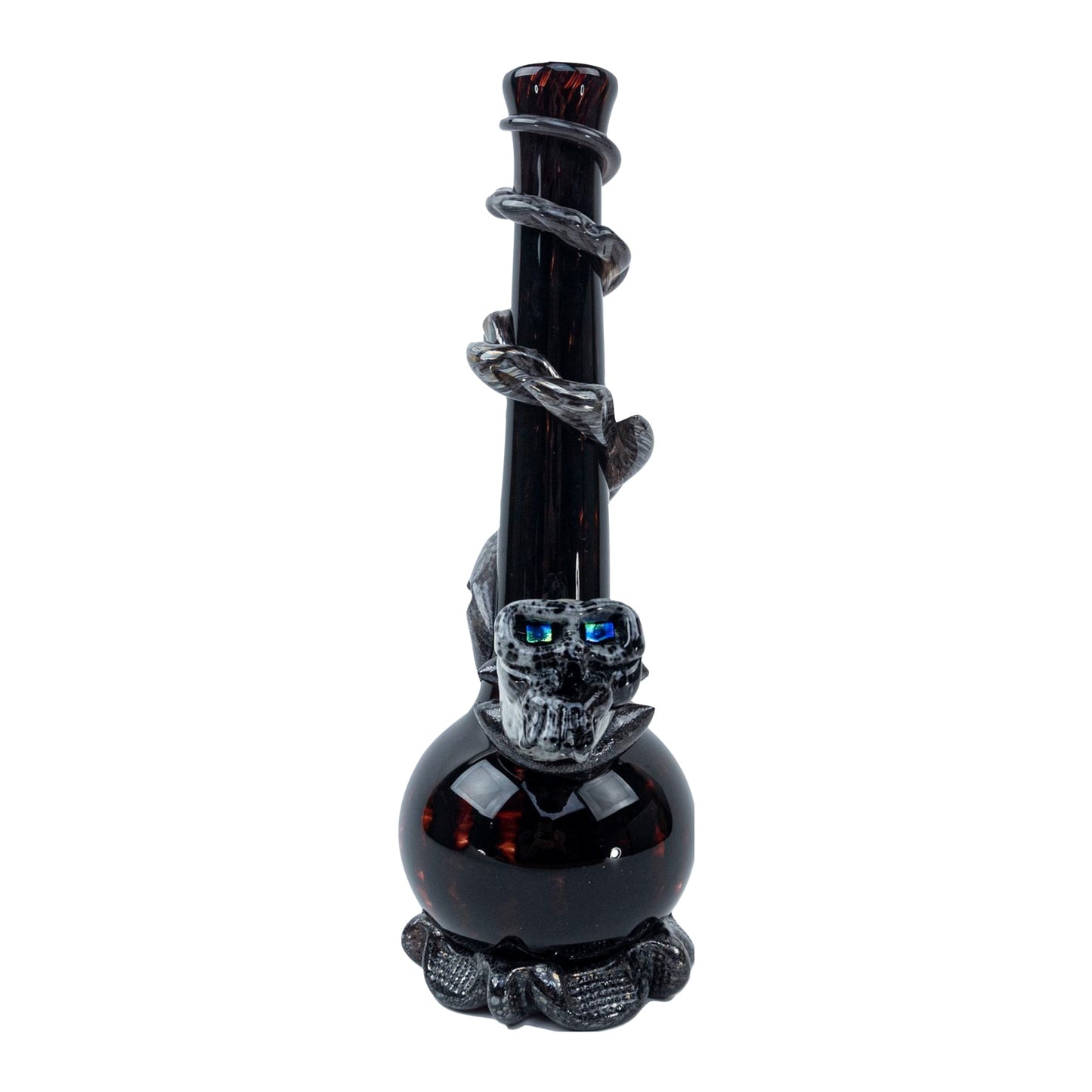 Noble Glass Glowing Skull Bong - 12in