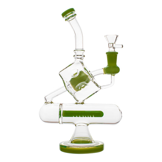 Pandoras Box Percolator Bong - 10.5in Green