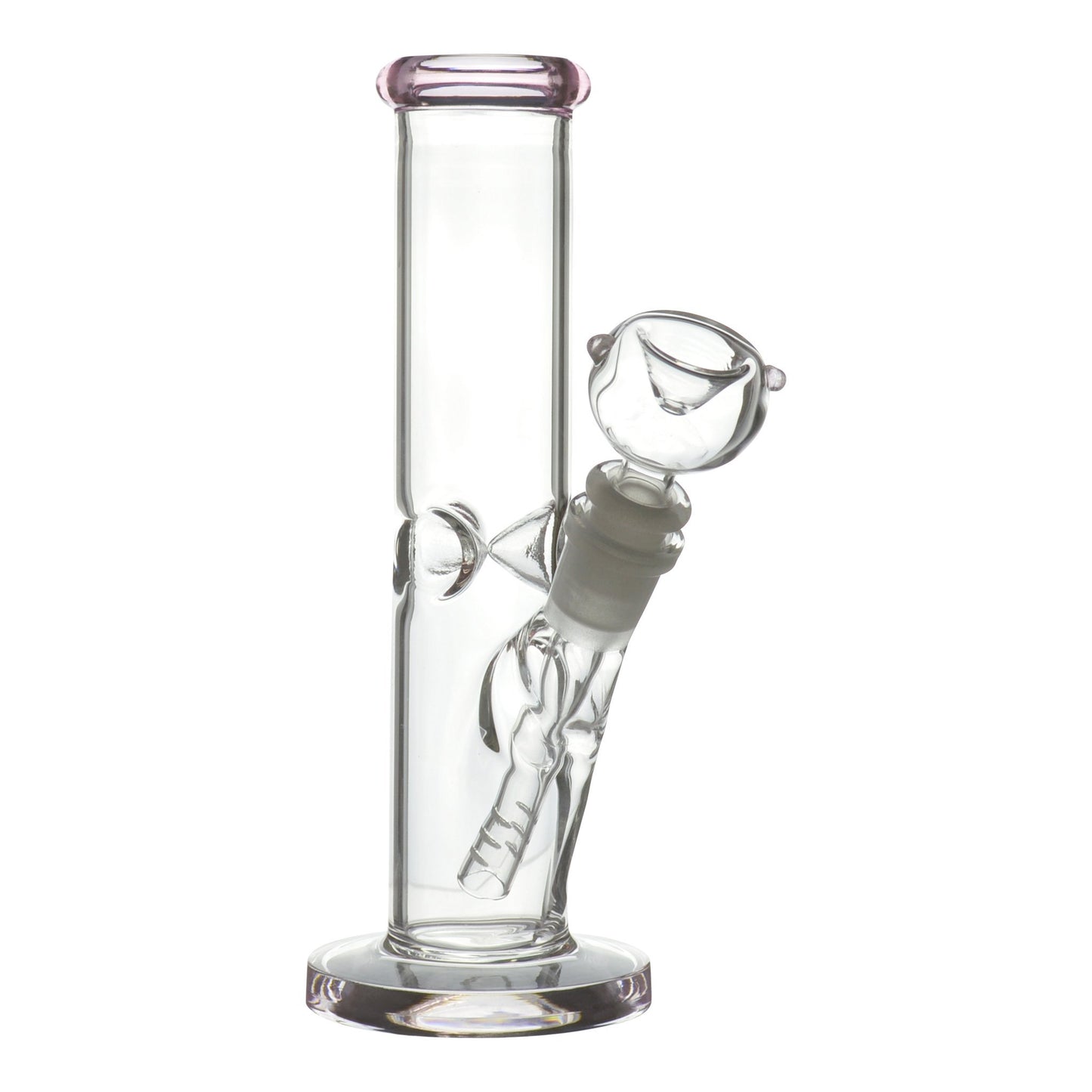 Pink Straight Up Glass Bong - 8in