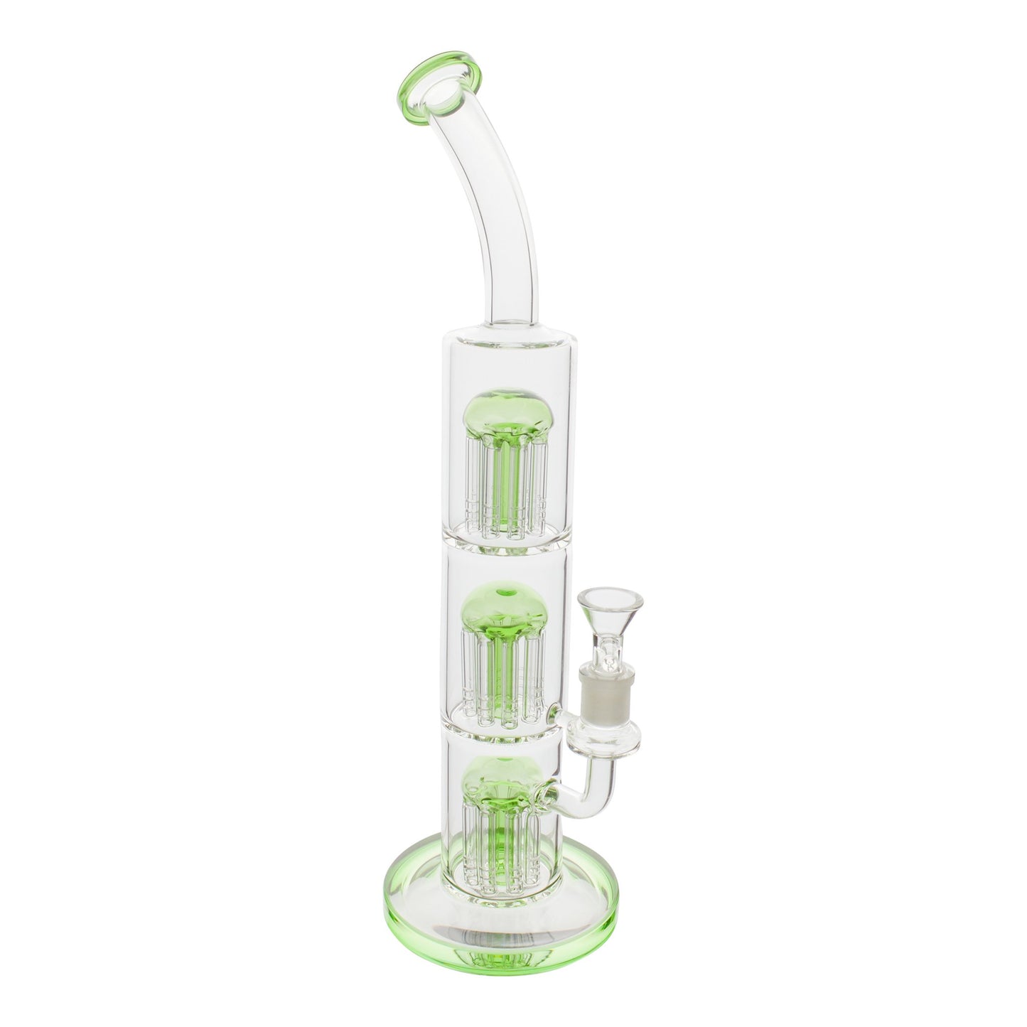 Triple Barrel Bong - 15in Green