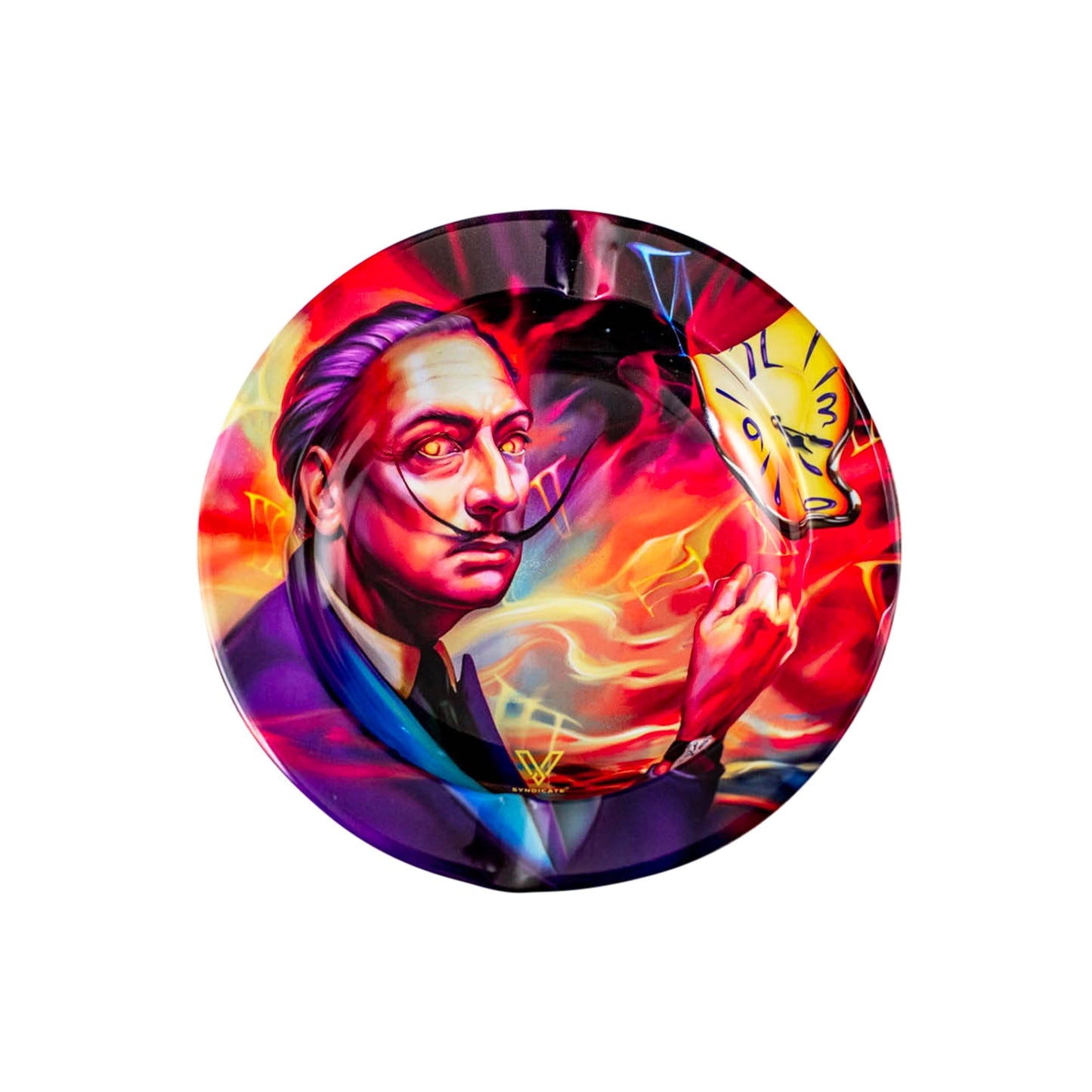 V Syndicate Dalirious Round Metal Ashtray - 5.5in